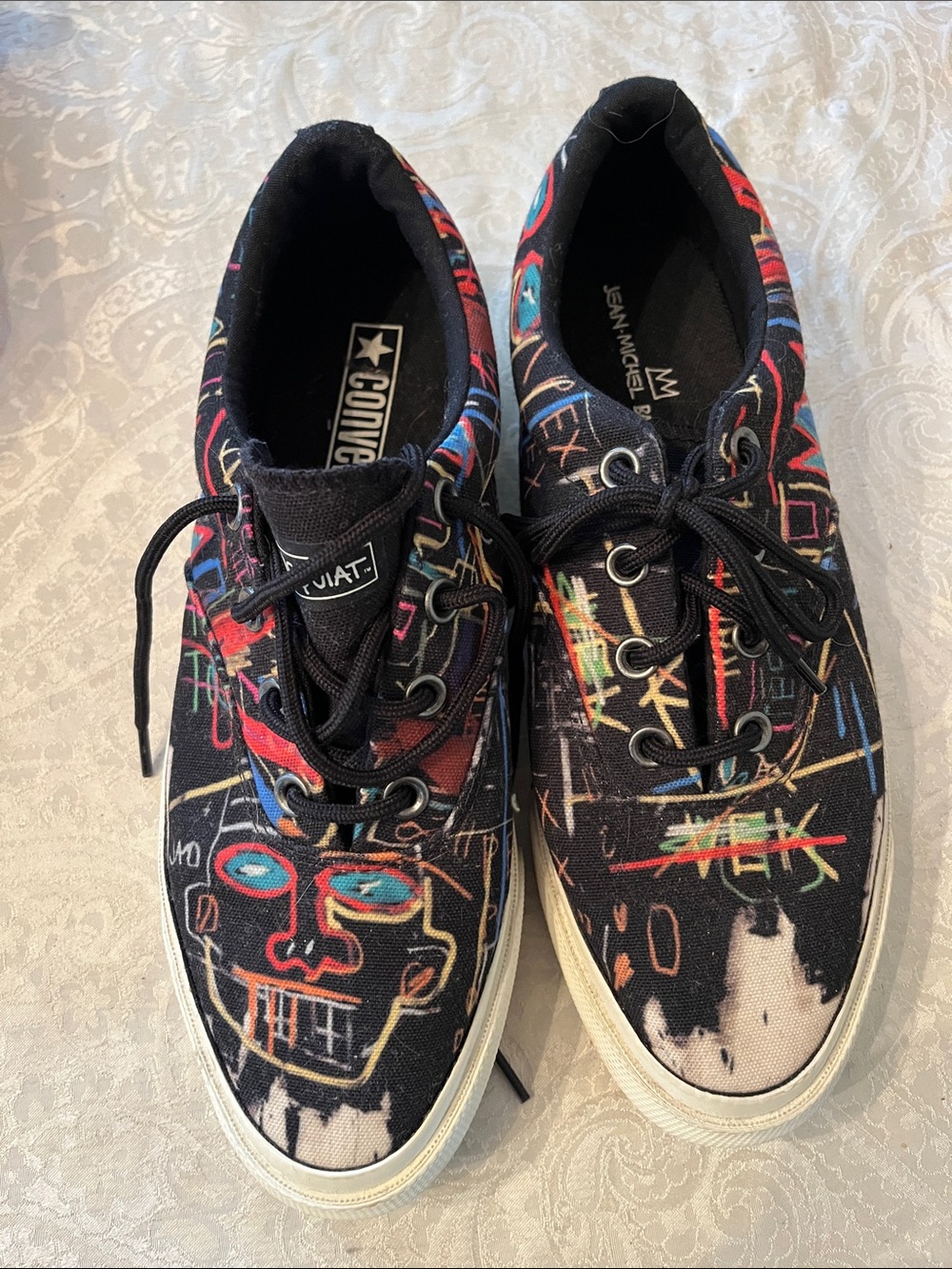 CONVERSE JEAN-MICHEL BASQUIAT X SKID GRIP 'KINGS OF EGYPT II' Rare SZ 9.5 Women